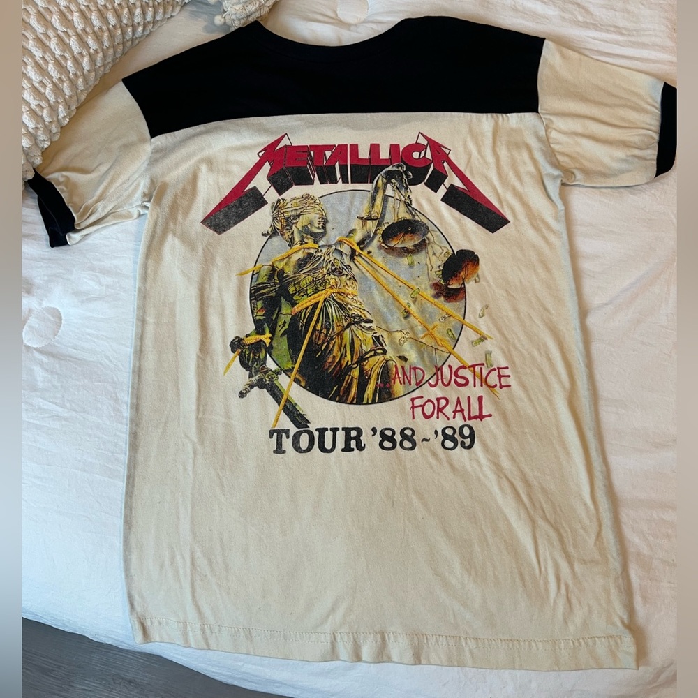 Vintage Metallica Tour '88-'89 Graphic Tee Mens Size XS